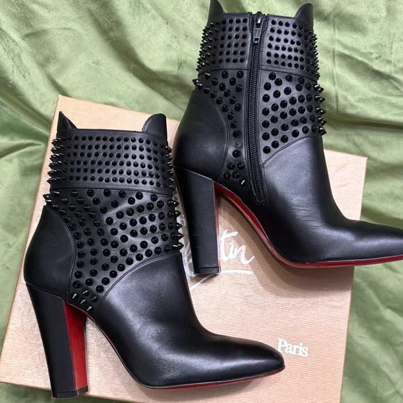 Christian Louboutin Black Studded Women's Boots - Picture 2 of 8